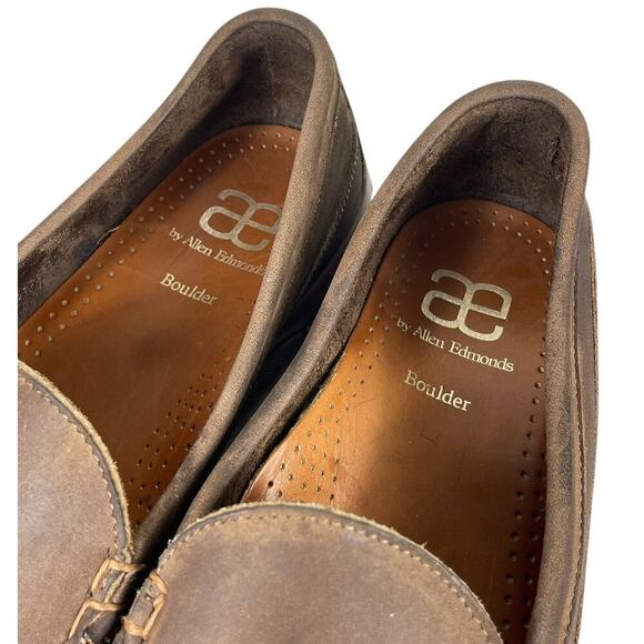 Allen Edmonds Boulder Slip On Loafers Brown Leather Men’s 9.5 D Business Casual - Picture 6 of 10